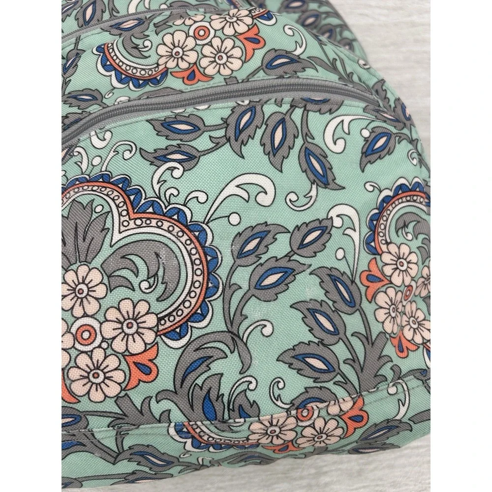 Vera Bradley Campus Backpack Nomadic Floral Mint Blue Gray School Travel Bag